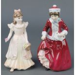 2 Royal Doulton figures - Best Wishes 3426 6" and a Coalport ditto - Follow The Bride 1992 5 1/2"