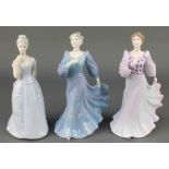 Three Coalport figures, Ladies of Fashion - Enchantress 9", Emma 8 1/2" and Marjorie 8 1/2"