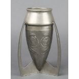 Archibald Knox, an English pewter bullet shaped vase the base marked 2 English Pewter 0226 7"