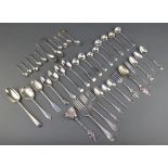 A silver spoon Birmingham 1934, minor spoons, forks and cutlery 480 grams