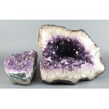 2 large sections of amethyst specimen 16" x 18" and 14" x 19"