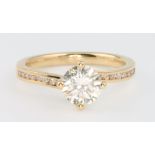 An 18ct yellow gold single stone brilliant cut diamond ring approx 1.05ct, colour K, clarity SI2,