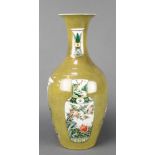 A Chinese 18th Century style green ground oviform vase decorated with vases 17"