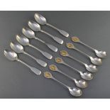 A set of 6 George IV silver tea spoons Exeter 1825 together with 6 silver teaspoons London 1977,