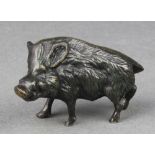 A bronze figure of a standing wild boar 1 1/2" x 3"