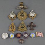 A George VI Royal Canadian Army Pay Corps cap badge, ditto Royal Engineers, a St John's Fusiliers