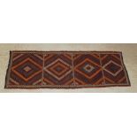 A Suzani Kilim runner with 4 diamond medallions to the centre 80" x 29"