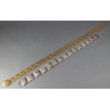 A Chinese white metal plaque belt, an Edwardian gilt ditto