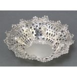 A Victorian pierced silver dish with floral and scroll decoration Mappin and Webb Sheffield 1898 6",