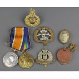 A pair British War medal and Victory medal to 59041 Pte. J F Wright, Cheshire Regt., together with a