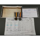 A pair British War medal and Victory medal to R-18774 Pte. Thomas Carne Kings Royal Rifle Corps