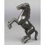 A Chinese style bronze figure of a rearing horse 5"