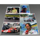 2 David Coulthard signed colour photographs, a signed colour photographs of Jochen Mass, Bruno Senna