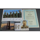 Yuri Gagarin, a signed colour postcard 6" x 4" together with a Charles Phillips & Sons certificate