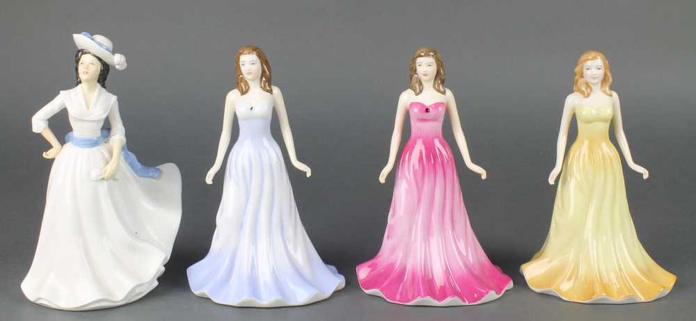 4 Royal Doulton figures - Opal 6 1/2", Margaret 7", Diamond 7" and Ruby 7", all boxedThe 2nd item is