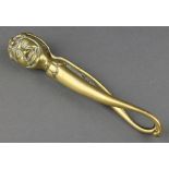 A pair of 19th Century brass nut crackers decorated a jester 7"