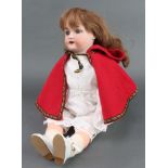 Simon and Halbig a 19th Century porcelain doll with opening and shutting eyes, open mouth with