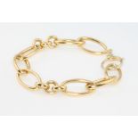 An 18ct yellow gold hollow link bracelet 11.1 grams