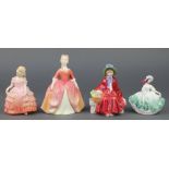 4 Royal Doulton figures - Sunday Best HN3218 4", Rose HN1368 4 1/2", Debbie HN2400 6" and Linda HN