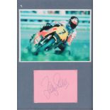 Barry Sheen, a colour photograph 11" x 8" mounted together with a signed pink autograph book page