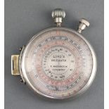 A chromium cased Lord's Calculator, the dial inscribed R. Waddington. Coventry. 3" diam. The top