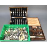 2 silver plated cased sets and minor cutlery