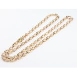 A 9ct yellow gold flat link necklace 9.9 grams