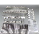 A good Art Deco style contemporary canteen of silver cutlery comprising 12 soup spoons, 12 dessert