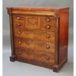 A Victorian Scots mahogany chest fitted a secret drawer above 1 long and 4 short drawers above 3