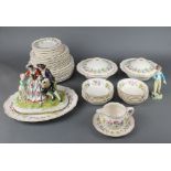 A Royal Doulton Dovedale part dinner service comprising 10 small plates, 12 medium plates, 11