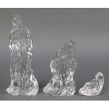 A set of 3 Lenox glass figures - Joseph, Mary and Jesus