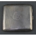 A silver engine turned cigarette case Birmingham 1920, 98 grams