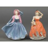 2 Coalport figures - Andrea 5" and Vicki 5"