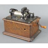 An Edison A635257 gramophone converted for use to electricity, there is no horn or lid, together