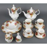 A Royal Albert Old Country Roses pattern tea, coffee and dinner service comprising teapot, coffee