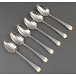 A set of 6 George III silver teaspoons with chased monogram 98 grams