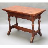 A Victorian mahogany stretcher/library table raised on turned supports with H framed stretcher 31"