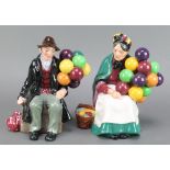 2 Royal Doulton figures - The Old Balloon Seller HN1315 7 1/2" and The Balloon Man HN1954 7"