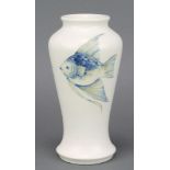 A Moorcroft oviform vase the white ground decorated with a blue fish, impressed and signed marks 6