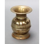 An embossed brass ashtray marked Take Courage 2" x 8" diam. together with a brass Redskin brand