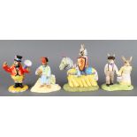 4 Royal Doulton Bunnykins figures - Randolph The Ring Master DB330 4 1/2", Egyptian DB314 4 1/2",