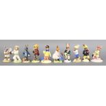 10 Royal Doulton Bunnykins figures - Ace DB42 4", Joker DB171 4", Romeo DB284 4", Fireman DB75 4",