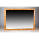 A WALNUT VENEERED WALL MIRROR, CONTEMPORARY, 200cm x 141cm