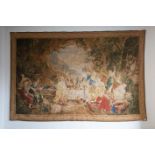 A LARGE CONTEMPORARY HAND MADE WALL TAPESTRY, in Classical style, 244cm (h) x 374cm (w)