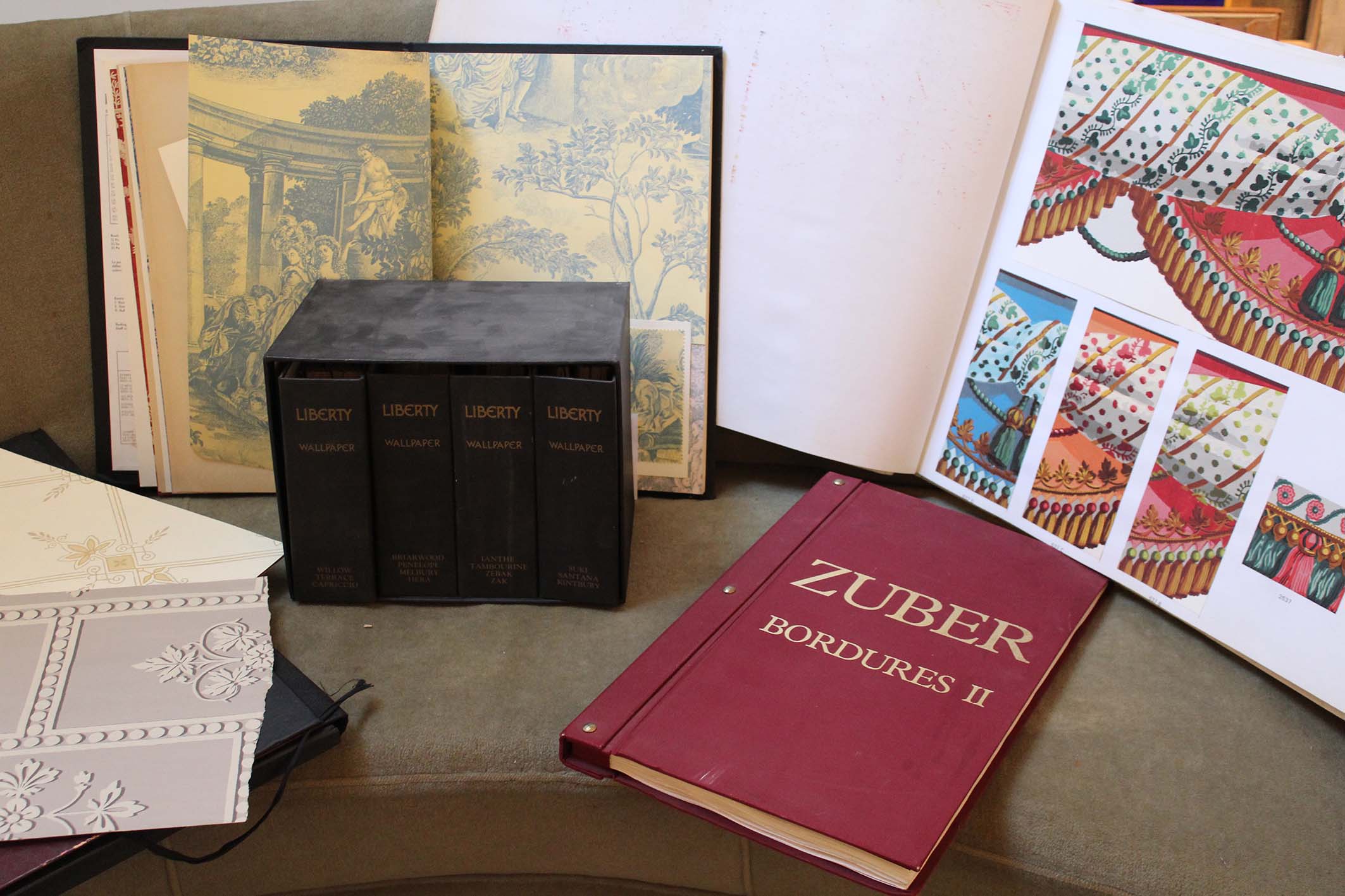 A COLLECTION OF WALLPAPER SAMPLE BOOKS including Liberty, Nobilis, Zuber, Mauny Paris and Watts & Co
