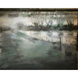 Bernadette Kiely b.1958 FLOW (FLOOD) Oil on canvas, 48" x 55" (122 x 140 cm), signed, inscribed