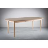 AN ANDERSEN CLASSIC EXTENDING DINING TABLE, DANISH, in white oak, 160cm (w) x 109cm (d) x 73cm (