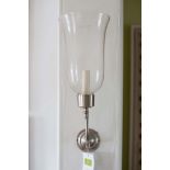 A PAIR OF VAUGHAN LIGHTING FENTON STORM WALL LIGHTS, with glass flared shades, 54cm (h)