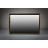 A CHROME AND GILT FRAMED WALL MIRROR, 1970s, 90cm x 61cm