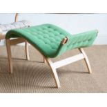 THE MIFOT FOOTSTOOL, BY BRUNO MATHSSON, FOR BRUNO MATHSSON INTERNATIONAL, in Tundra Green, bearing